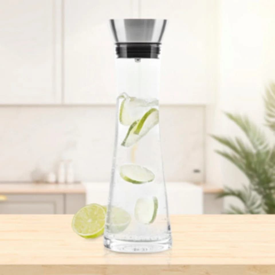 Haushalt International Wasserkaraffe Glas 1L mit Ausgießer