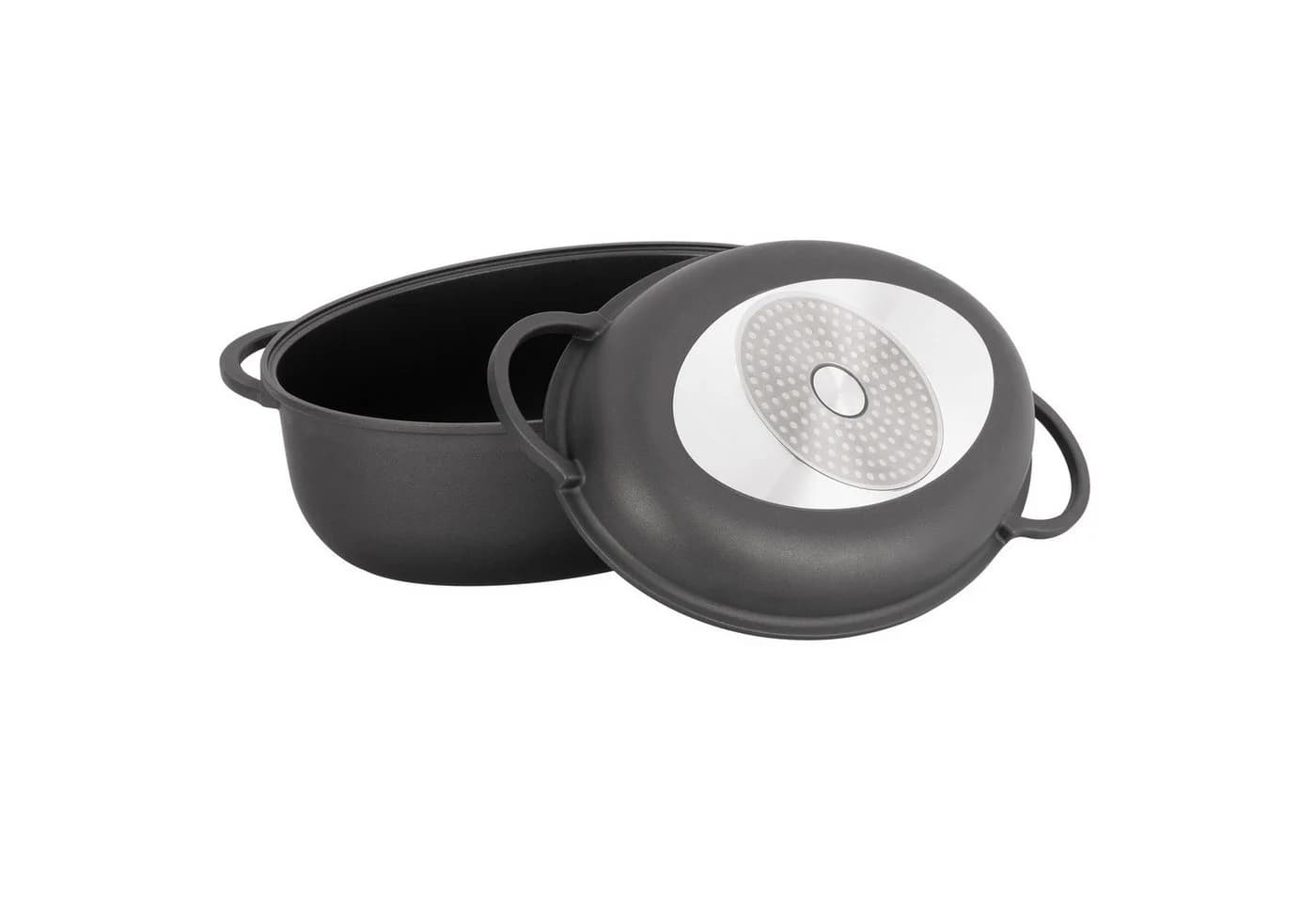 Haushalt International Bräter 2in1 Aluminiumguss mit Grilldeckel - Bild 2