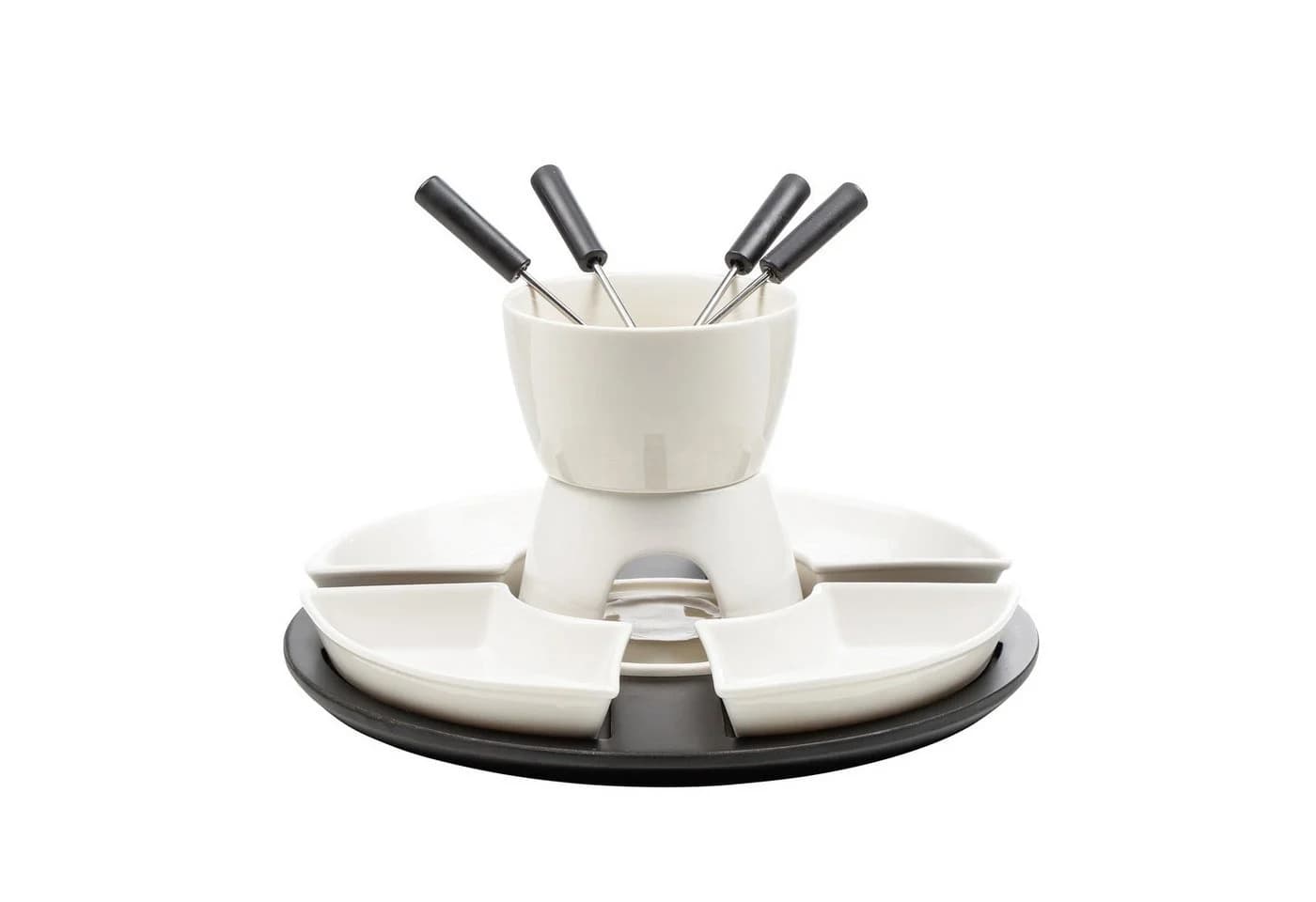 Haushalt International Fondue-Set 11-tlg. Keramik Weiß Schwarz - Bild 2