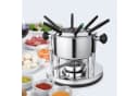 Haushalt International 10-tlg. Fondue-Set Edelstahl Silber mit Pastenbrenner Bild 1