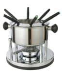 Haushalt International 10-tlg. Fondue-Set Edelstahl Silber mit Pastenbrenner Bild 2