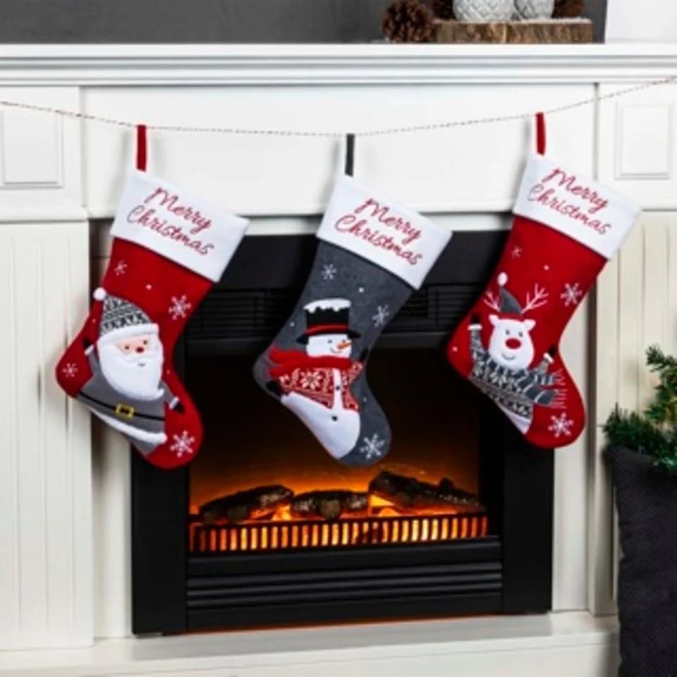 HI Nikolausstiefel Nikolaus-/Weihnachtsstrumpf 3fach sortiert