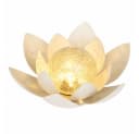 Haushalt International LED Solarleuchte Lotusblume Weiß Glas Bild 1