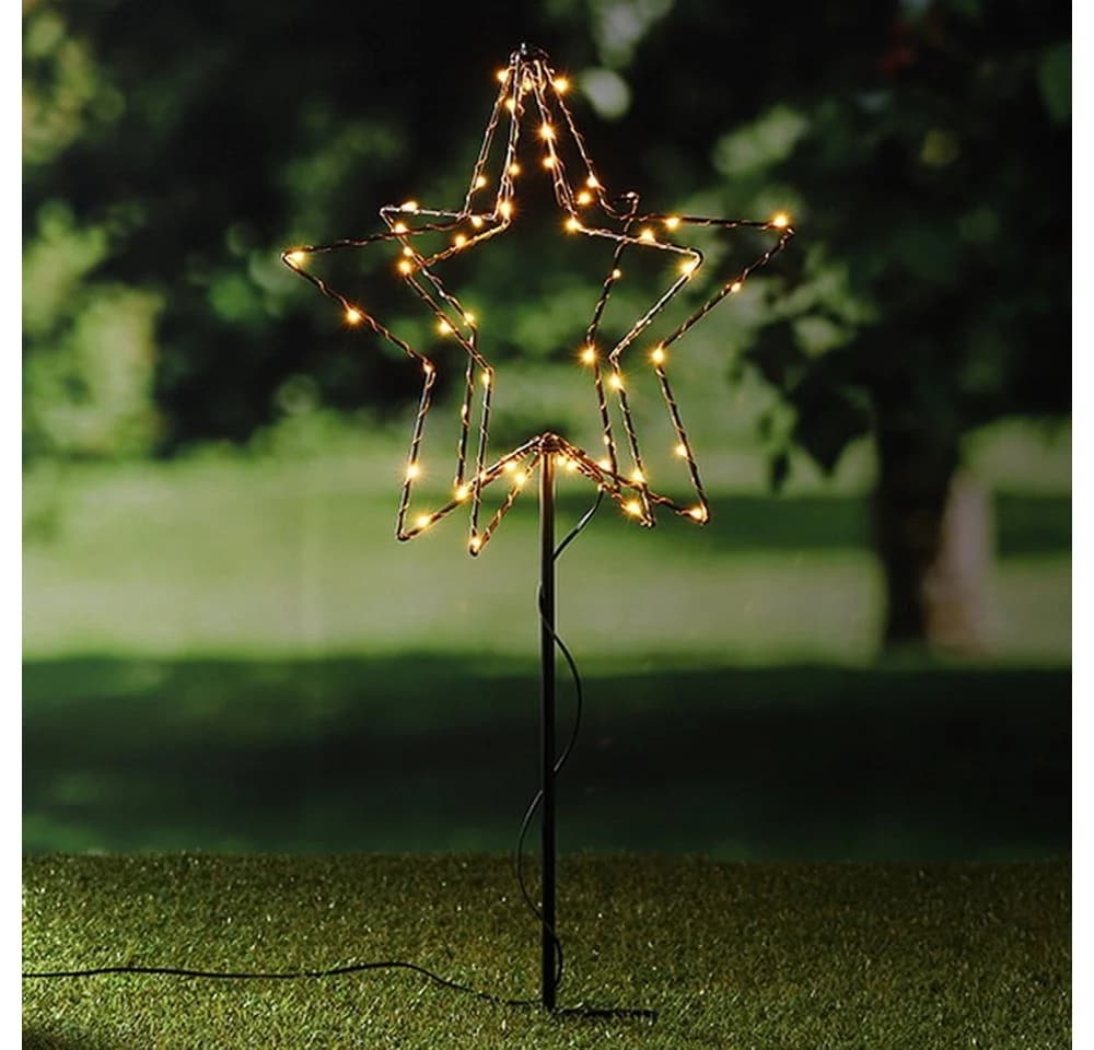Haushalt International LED Stern 3D Gartenstecker mit Timer - Bild 2