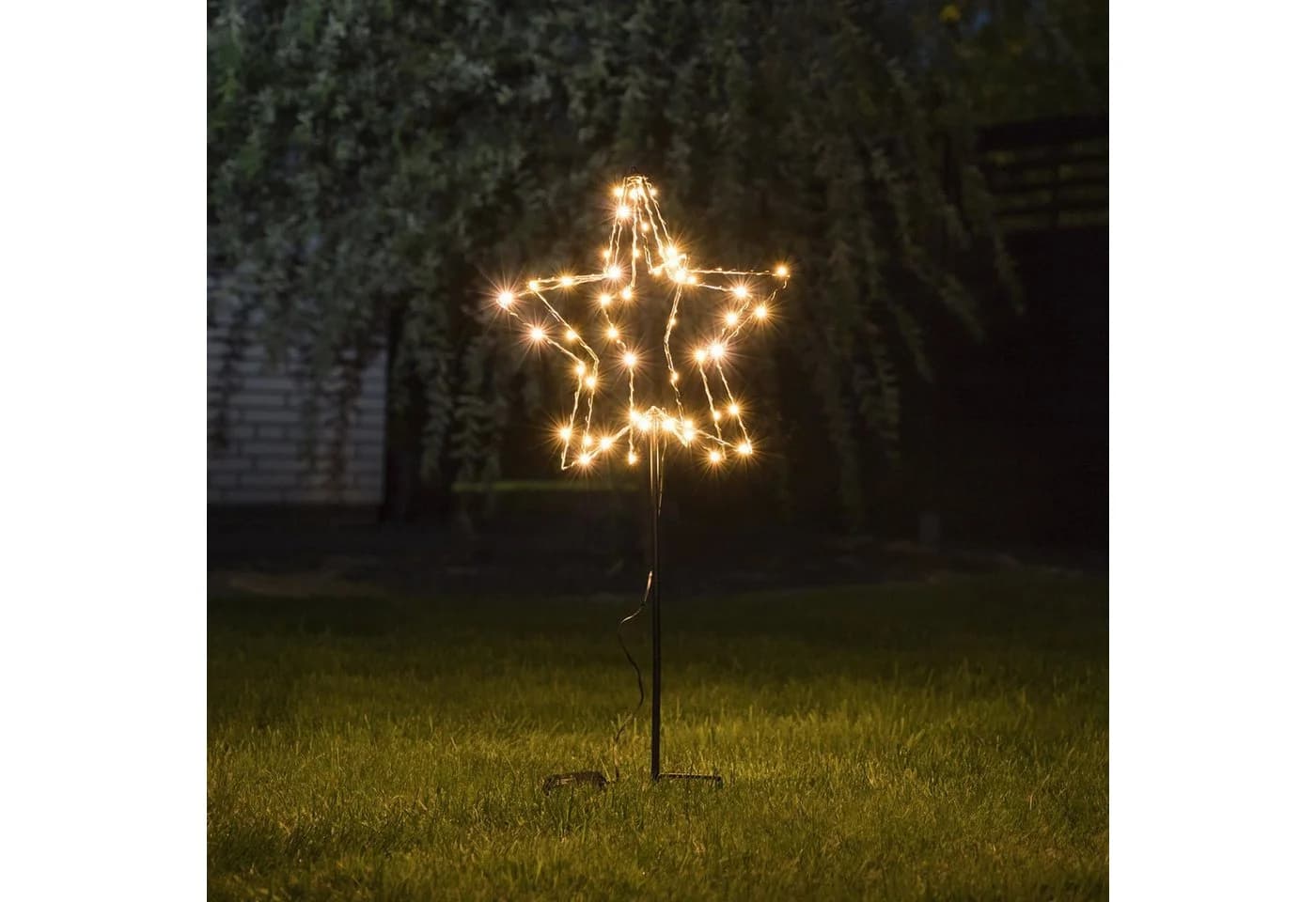 Haushalt International LED Stern 3D Gartenstecker mit Timer - Bild 3