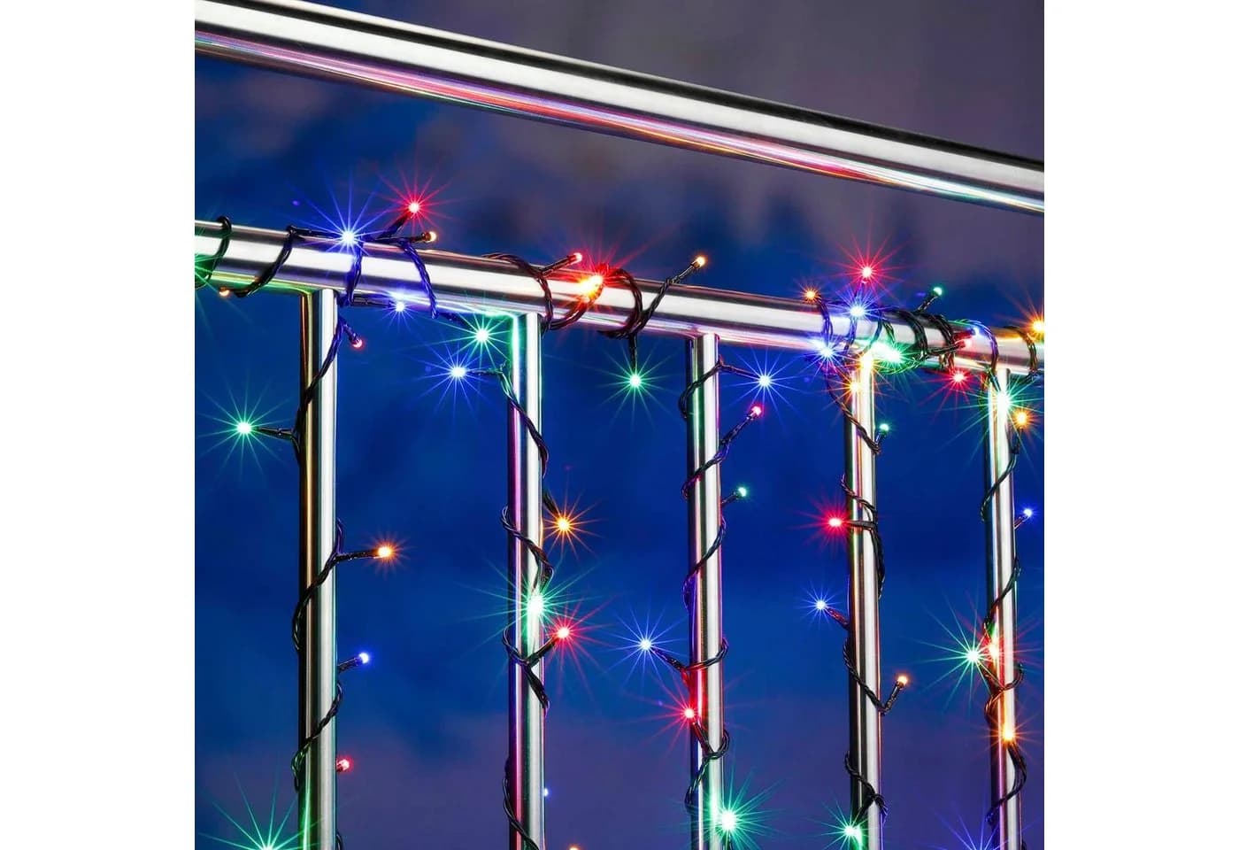 HI Lichterkette 120 multicolor LED 8F Kontroller Blinkfunktion Timer
