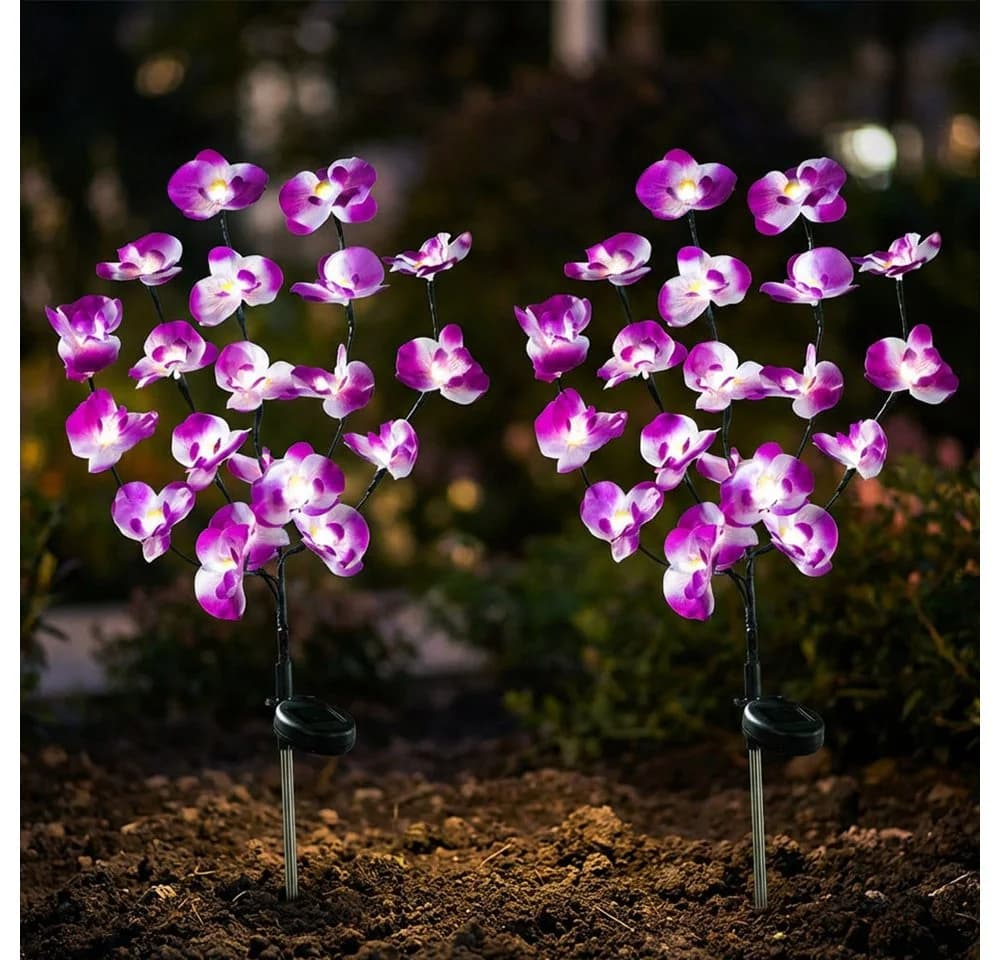 Haushalt International LED Solarleuchte Orchidee Blume Gartenlicht - Bild 2