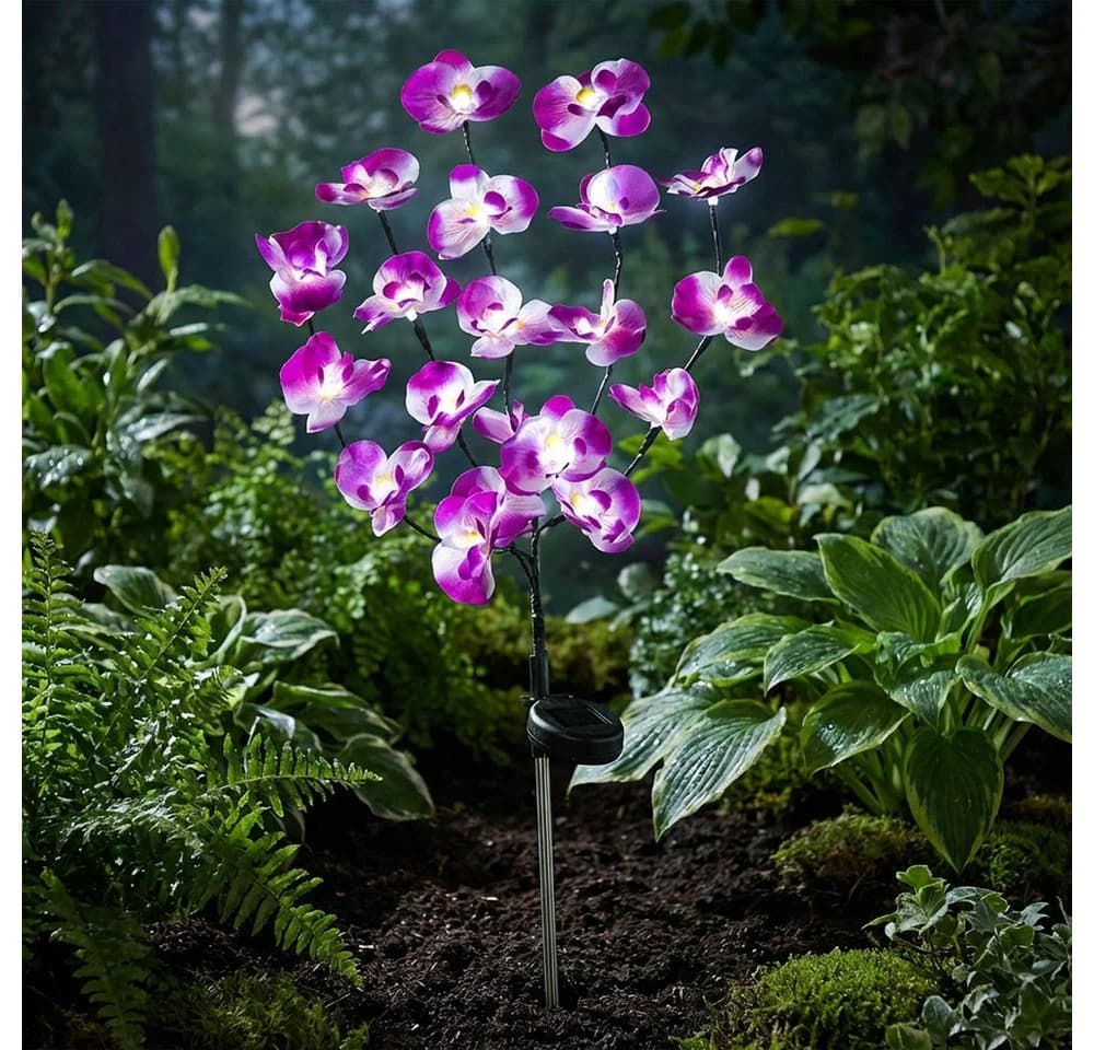 Haushalt International LED Solarleuchte Orchidee Blume Gartenlicht - Bild 3