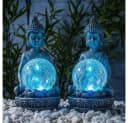 Haushalt International LED Solarleuchte Buddha Figur Warmweiß Farbwechsel Bild 2