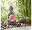 Haushalt International LED Solarleuchte Buddha Figur Warmweiß Farbwechsel Bild 3