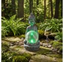 Haushalt International LED Solarleuchte Buddha Figur Warmweiß Farbwechsel Bild 4
