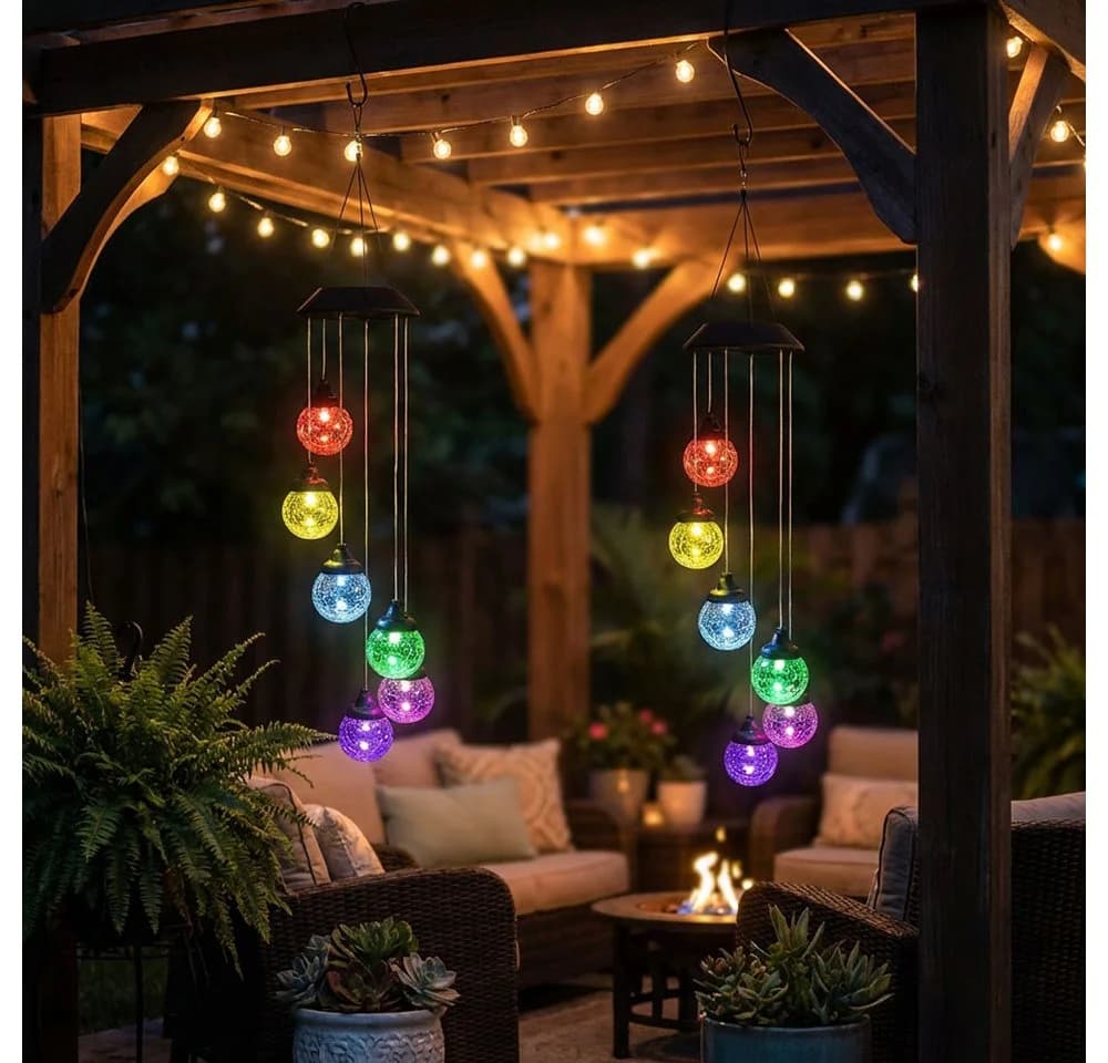 Haushalt International Solar Windspiel RGB LED 2er Set - Bild 2