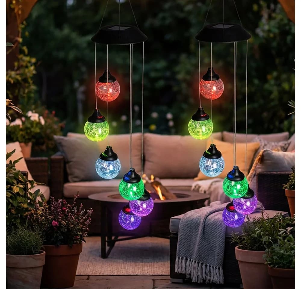 Haushalt International Solar Windspiel RGB LED 2er Set - Bild 3