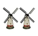 Haushalt International LED Solarleuchte Windmühle 2er Set Bunt Bild 1