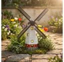 Haushalt International LED Solarleuchte Windmühle 2er Set Bunt Bild 3