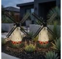 Haushalt International LED Solarleuchte Windmühle 2er Set Bunt Bild 5