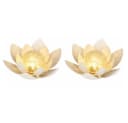 Haushalt International LED Solarleuchte Lotusblume Weiß Glas 27,6cm 2er Set Bild 1