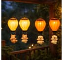 Haushalt International Solar Hängelampe LED Außen 4er Set Warmweiß Bunt Bild 3