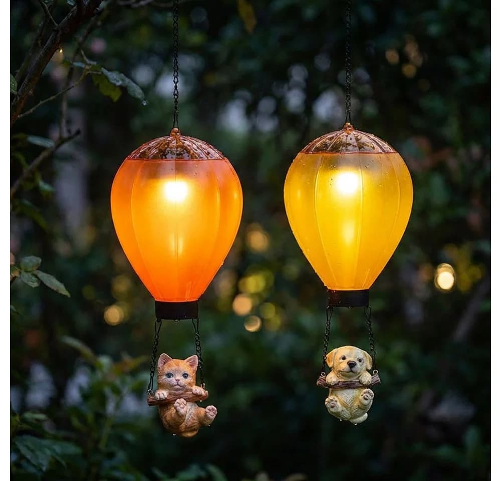 Haushalt International Solar Hängelampe LED Außen 4er Set Warmweiß Bunt - Bild 5