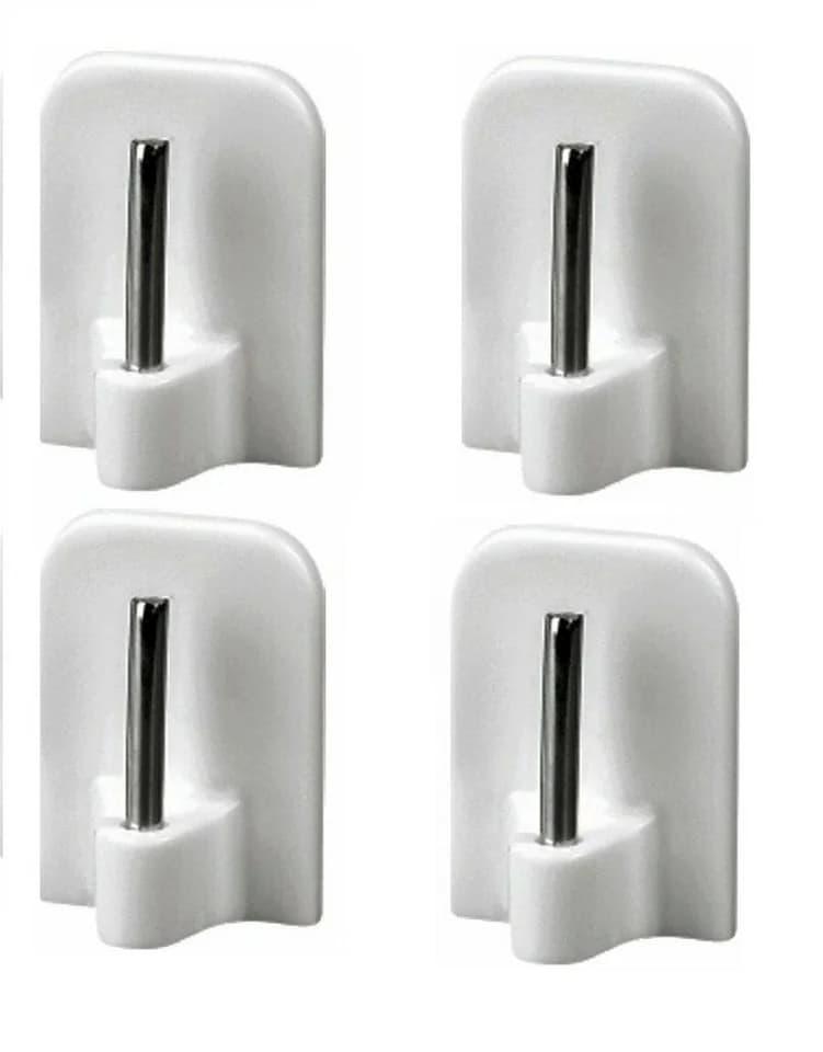 Clever-Kauf-24 Klebehaken 4er Set Weiß Kunststoff Selbstklebend