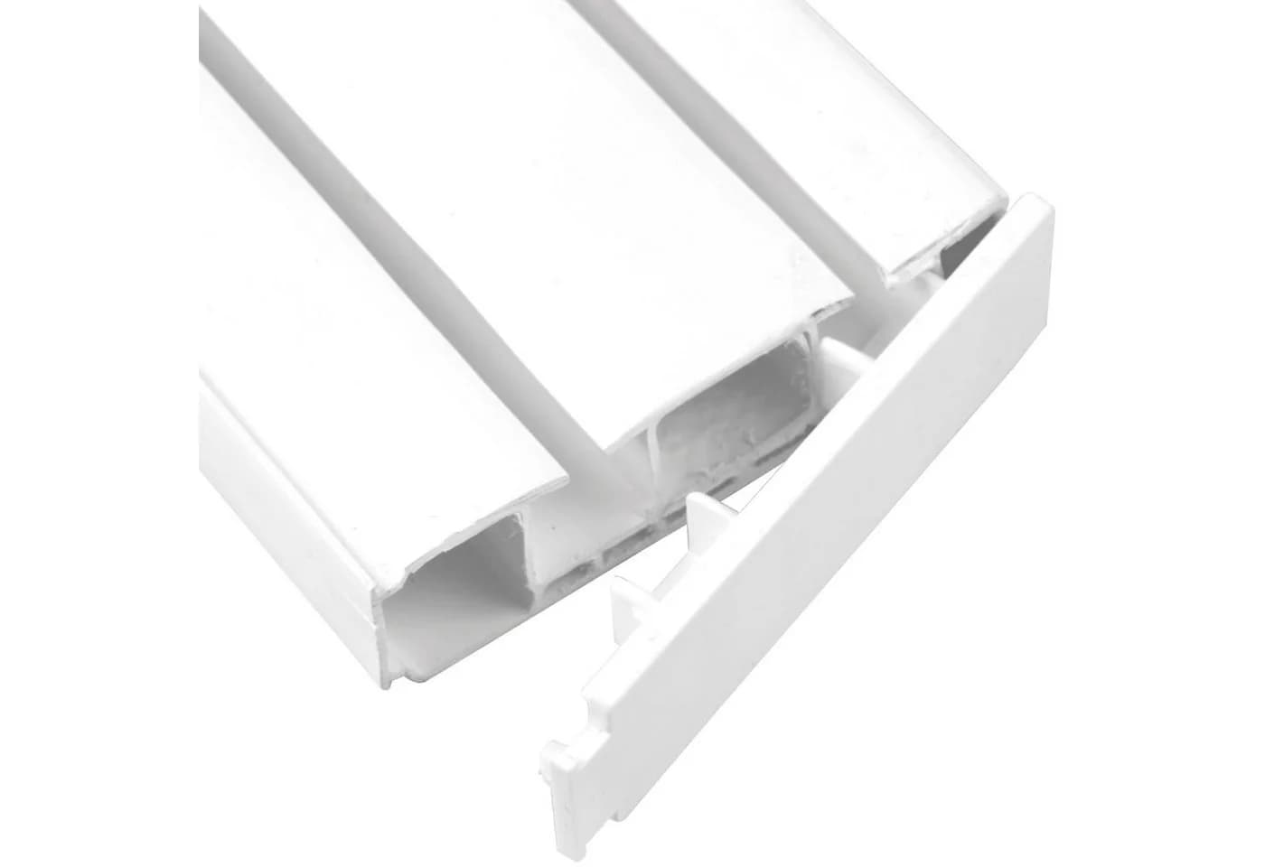 Bestlivings Seitendeckel für Gardinenschienen 2er Pack Weiß Kunststoff