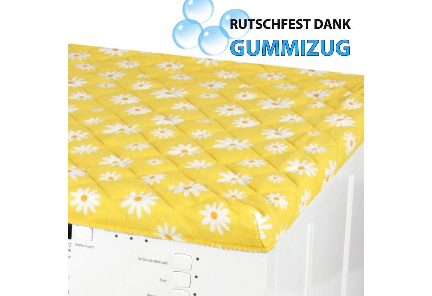 Bestlivings Waschmaschinenbezug Gelb Frottee-Steppung mit Gummizug - Bild 4