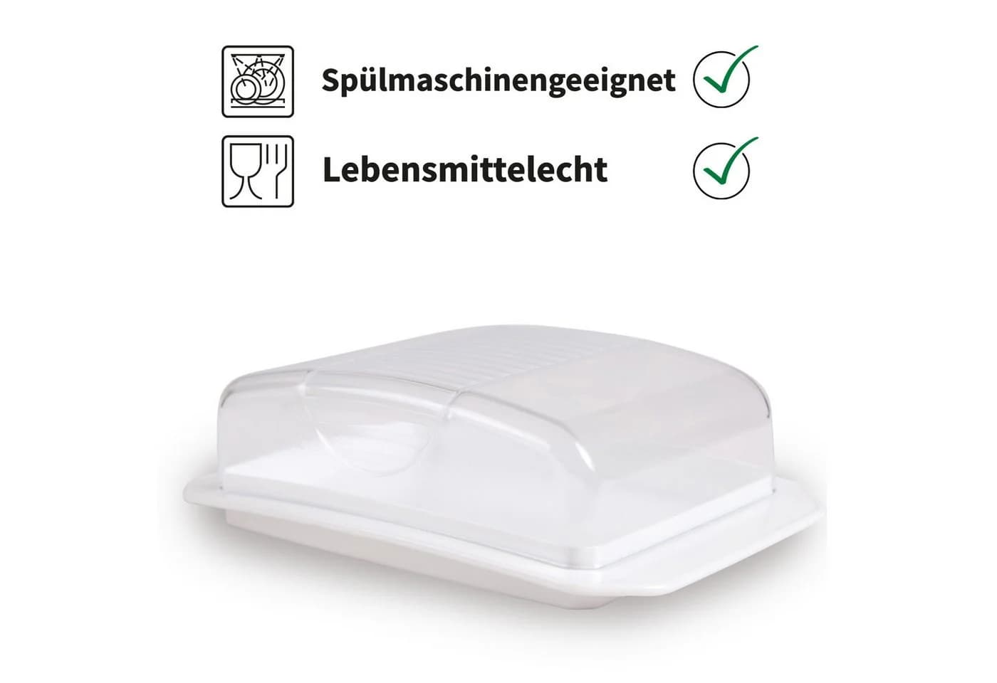 Pro Home Butterdose mit Deckel Weiß Anthrazit Kunststoff