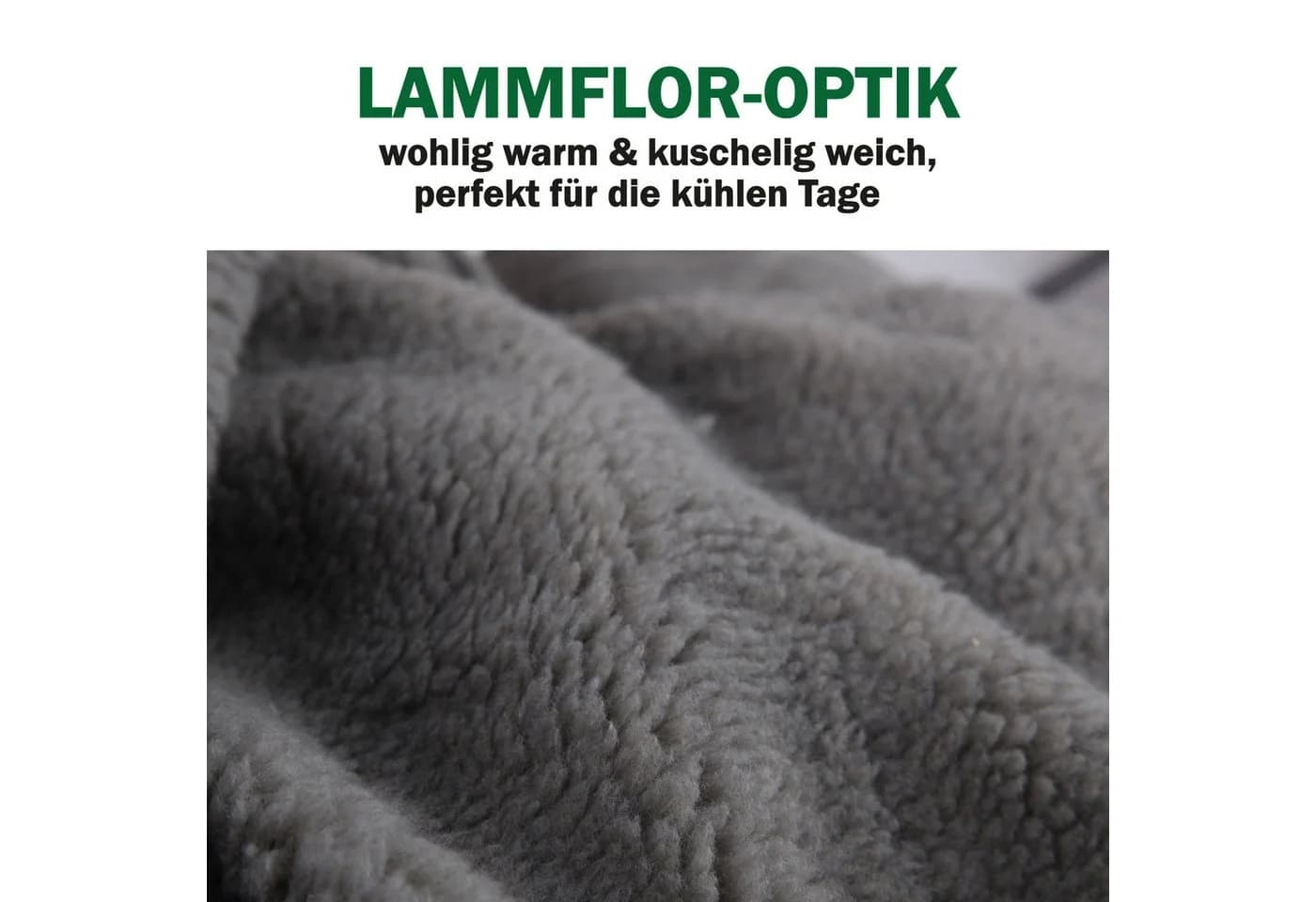 Bestlivings Sesselschoner Grau Lammflor Optik mit Taschen - Bild 5