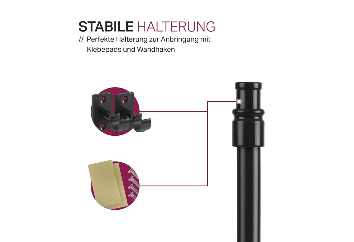 Bestlivings Caféhausstange Edelstahl 12mm Ausziehbar Ohne Bohren - Bild 4