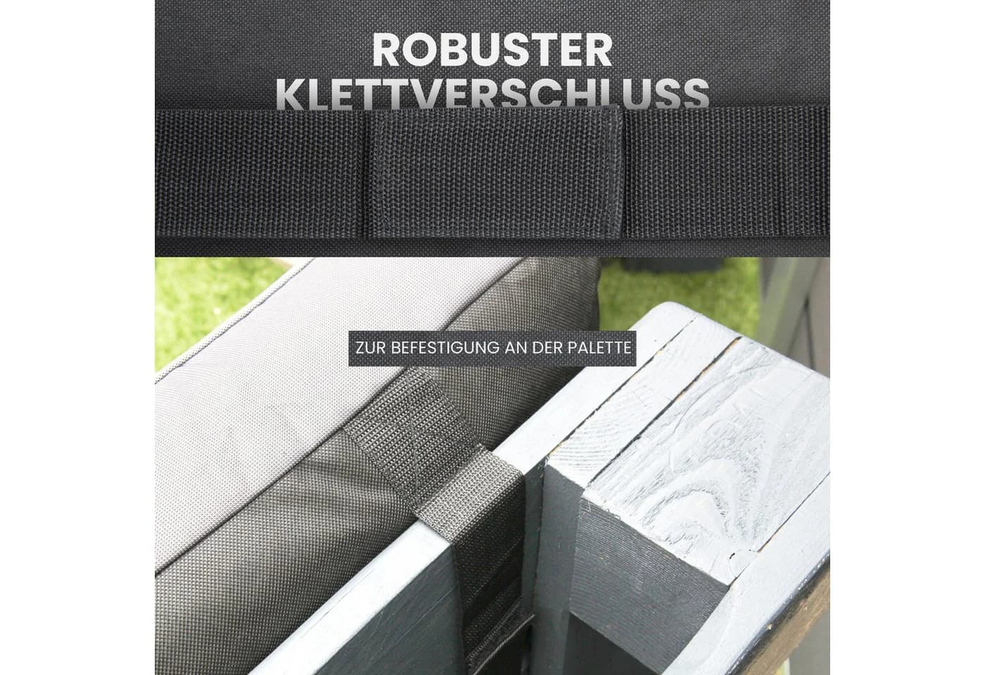 Arsvita Palettenkissen Set 2-teilig Grau Luftgepolstert