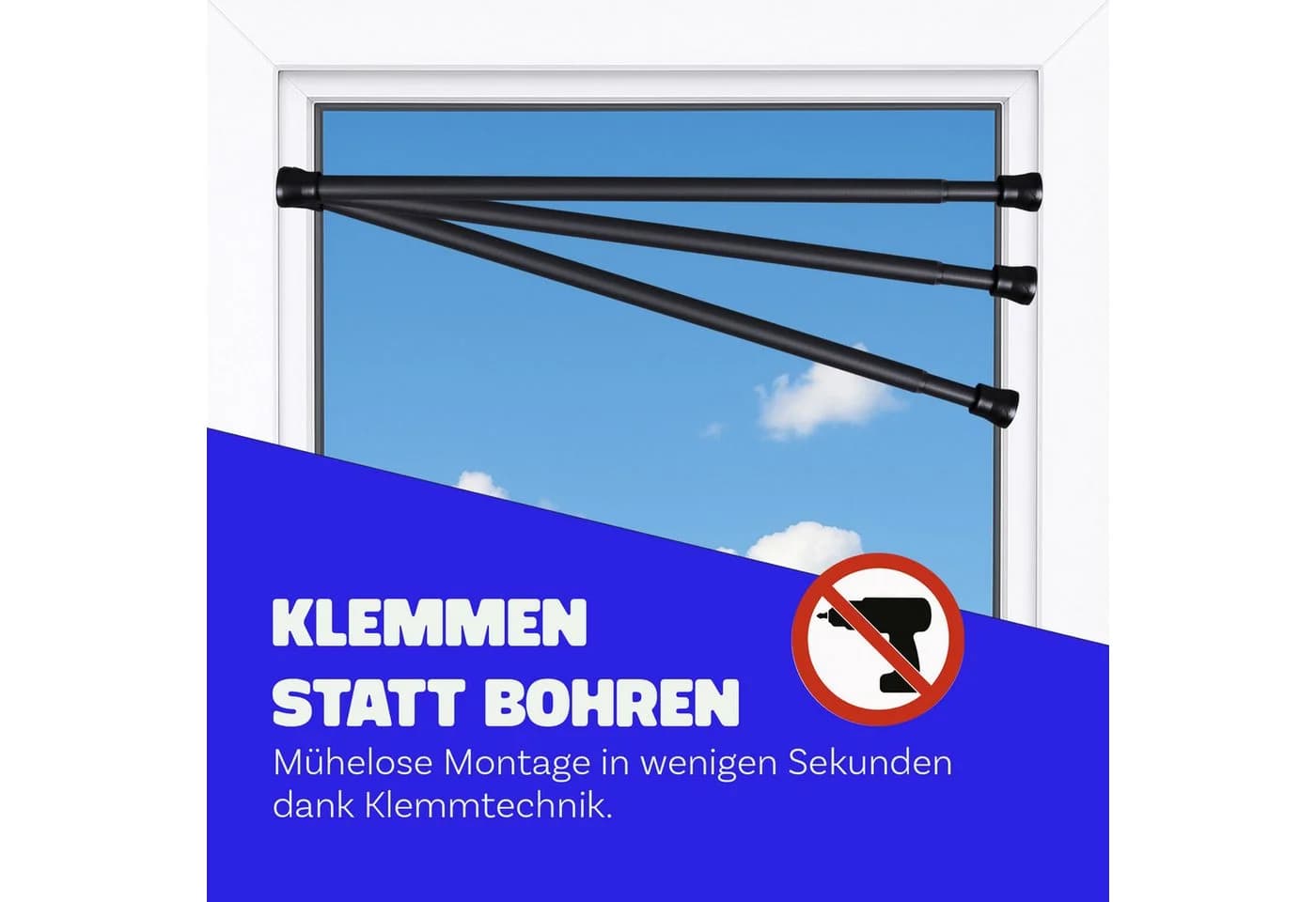 Bestlivings Spannstange ohne Bohren Ø19mm Schwarz Metall - Bild 3