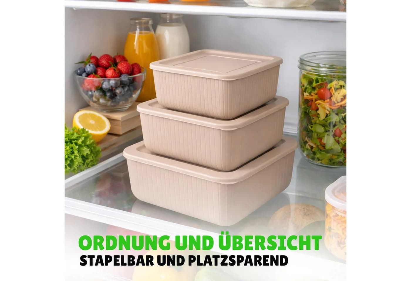Pro Home Vorratsdose Set 3-teilig Beige Kunststoff BPA-frei - Bild 5