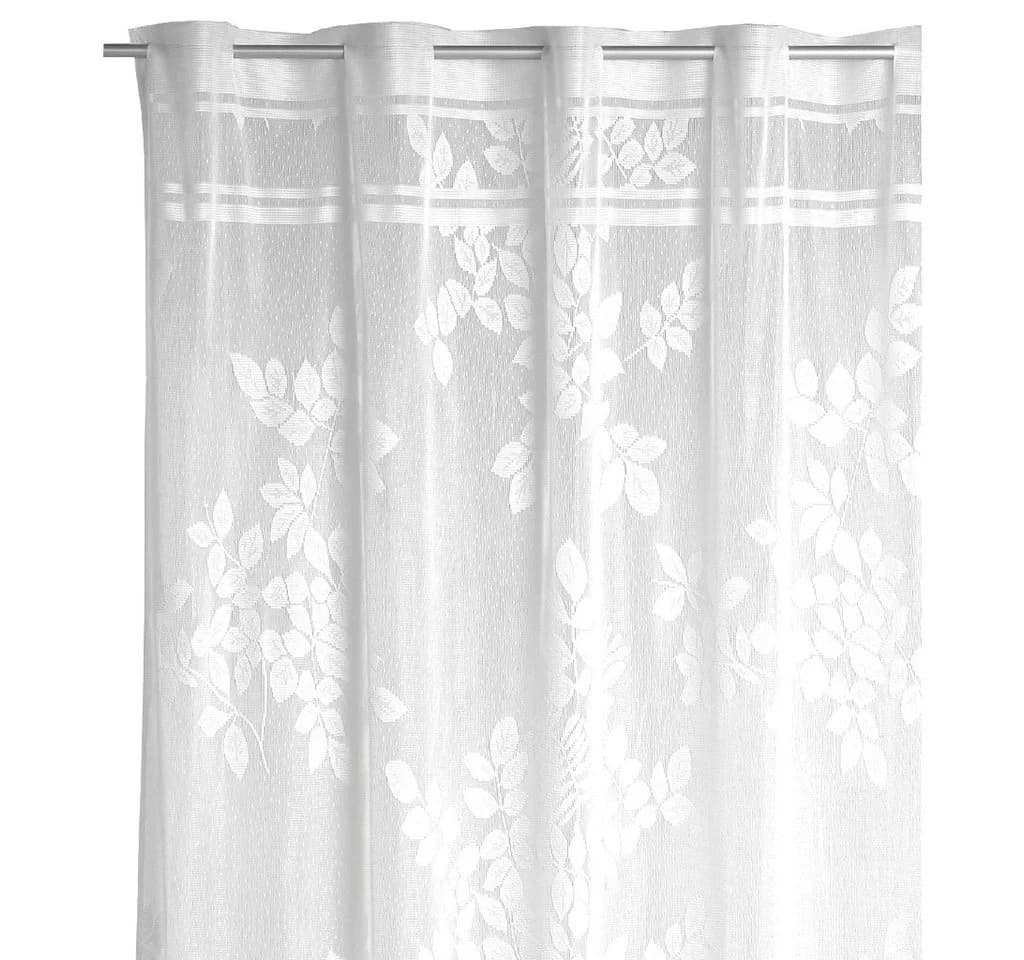 Arsvita Gardine Dekoschal Jaquard Weiß Transparent Stangendurchzug - Bild 3