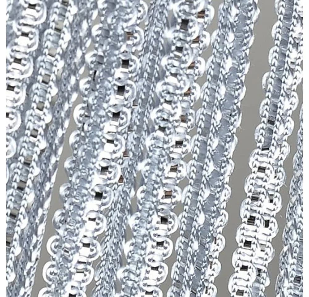 Clever-Kauf-24 Fadenvorhang Silber mit Lurexgarn veredelt