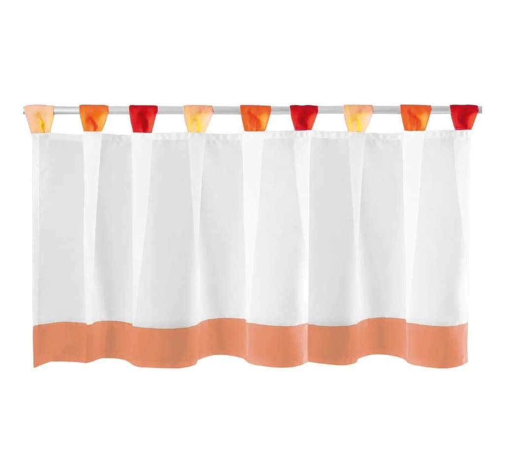 Arsvita Bistrogardine mit Schlaufen Transparent Orange Voile
