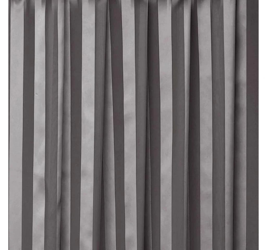 Arsvita Vorhang Grau Streifen Polyester Halbtransparent - Bild 5