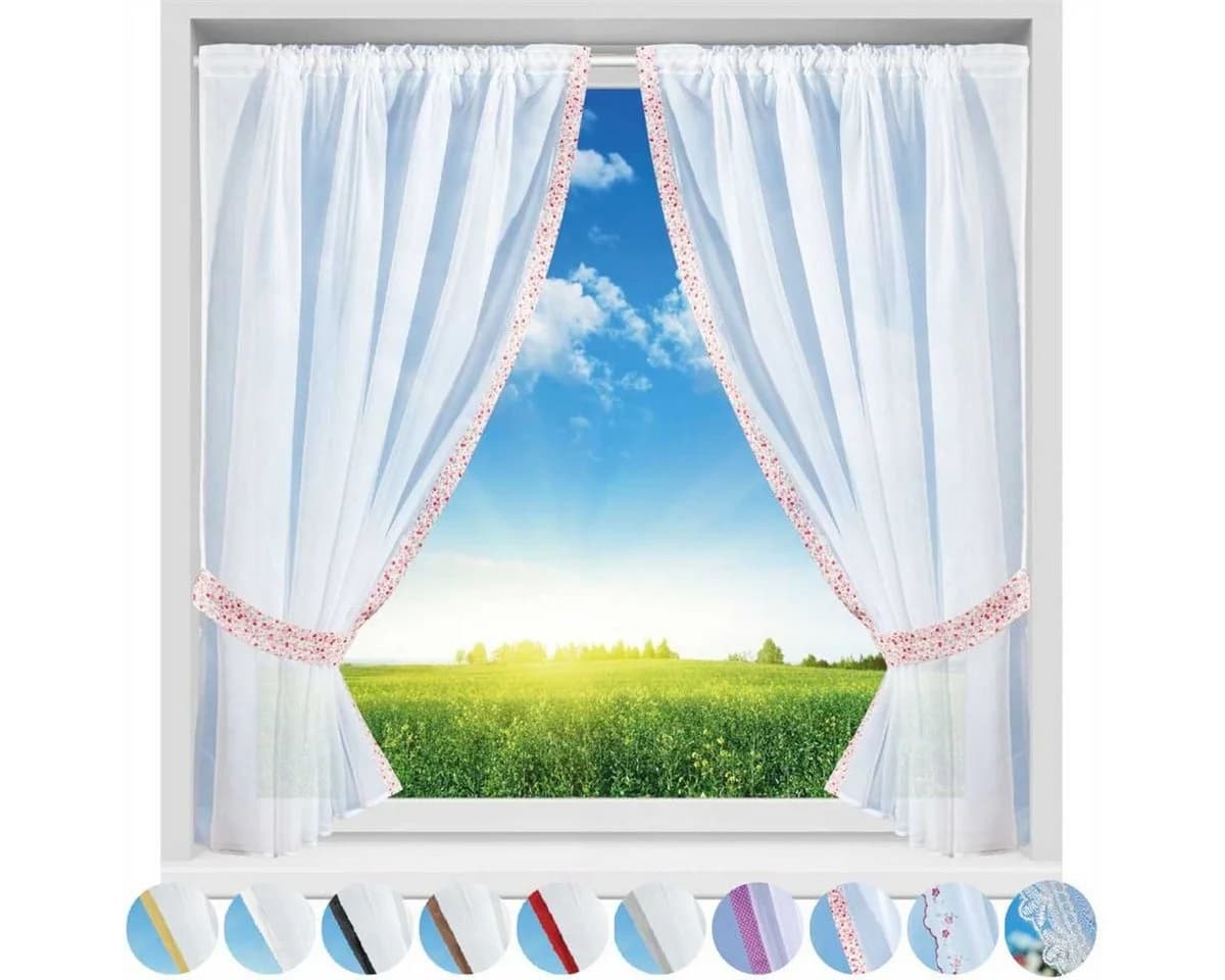 Arsvita Gardinenset 2-tlg. Transparent Voile Stangendurchzug