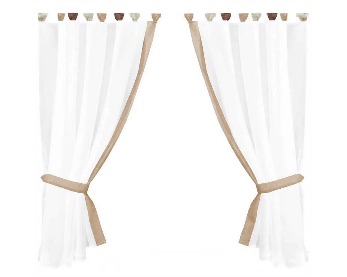 Arsvita Gardinenset Schlaufenvorhang Transparent Beige Landhausstil - Bild 2