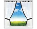 Arsvita Gardinenset Landhausstil Grau Transparent mit Schlaufen Bild 1