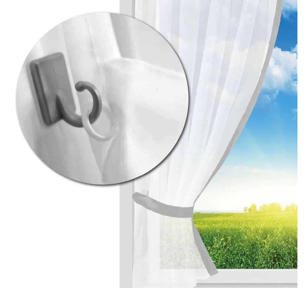 Arsvita Gardinenset Landhausstil Grau Transparent mit Schlaufen - Bild 5