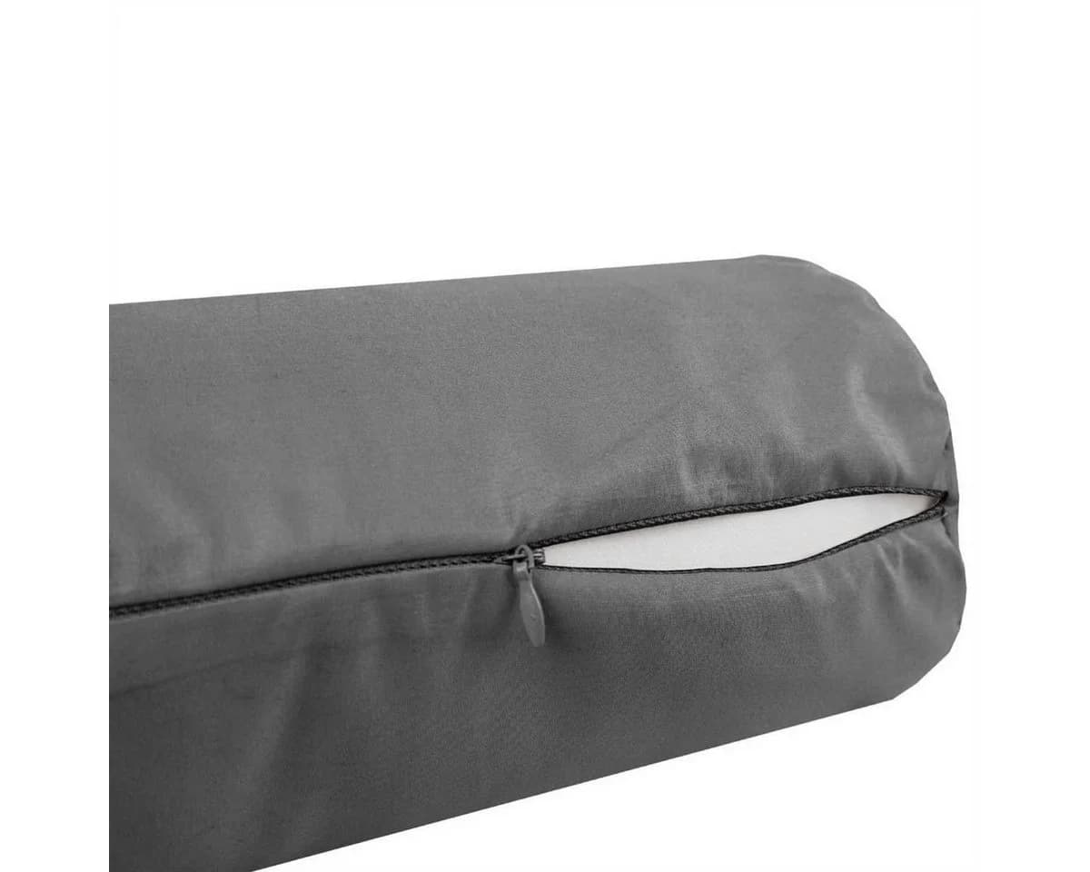 Bestlivings Kissenbezug Nackenrolle samtweiche Polyester-Mikrofaser Grau