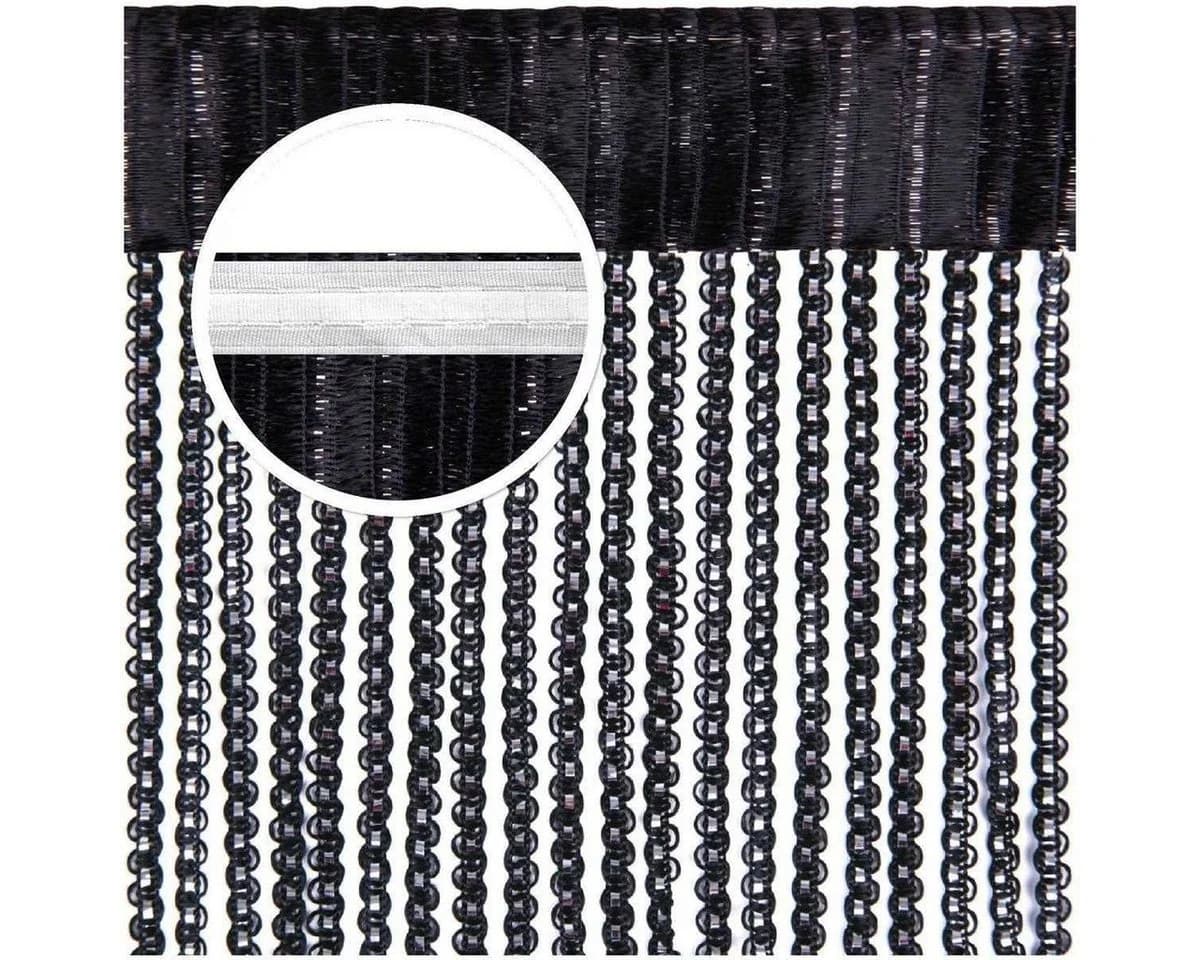 Arsvita Fadengardine Transparent Schwarz mit Metallic-Effekt