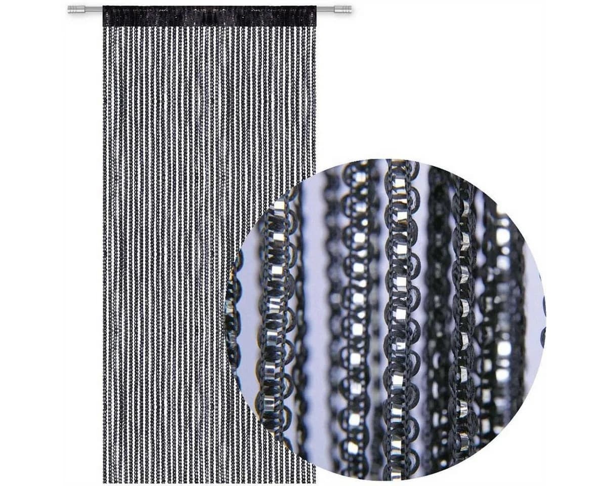 Arsvita Fadengardine Transparent Schwarz mit Metallic-Effekt - Bild 4
