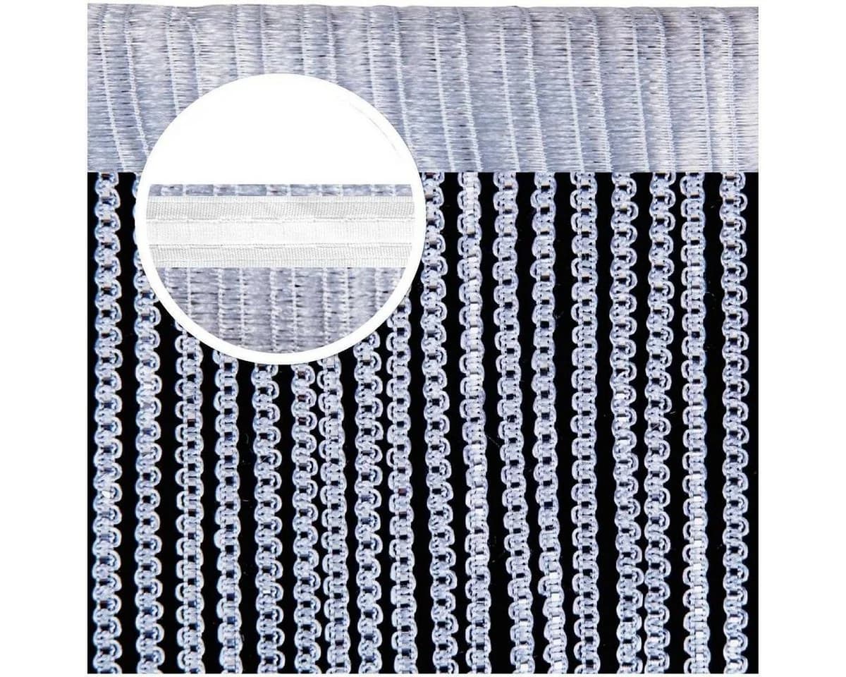Arsvita Fadengardine Silber Transparent Metallic-Effekt mit Stangendurchzug