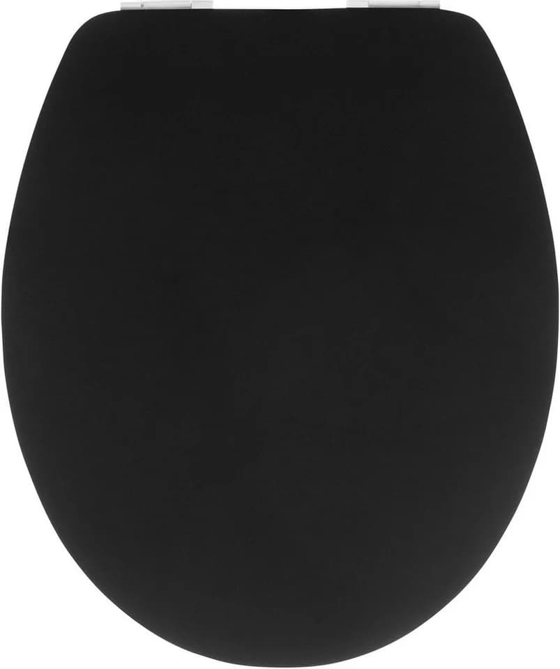 CORNAT WC-Sitz Steel Schwarz mit SoftClose und Edelstahlkante