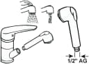 CORNAT Brausegarnitur Küchen-Umschaltbrause Weiß 2 Strahlarten Bild 3