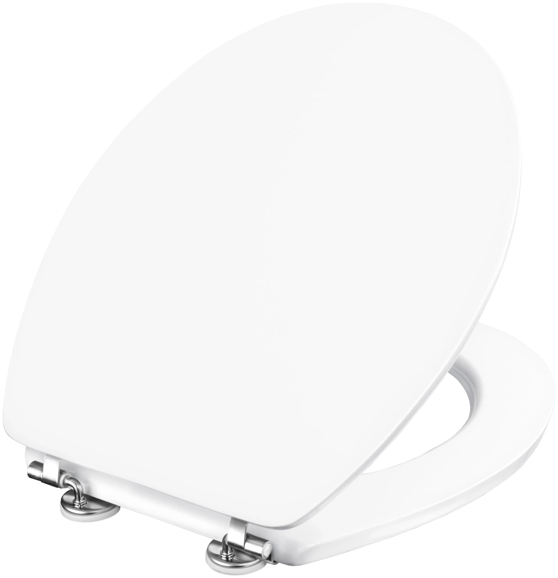 CORNAT WC-Sitz Oval Weiß SoftClose Edelstahl