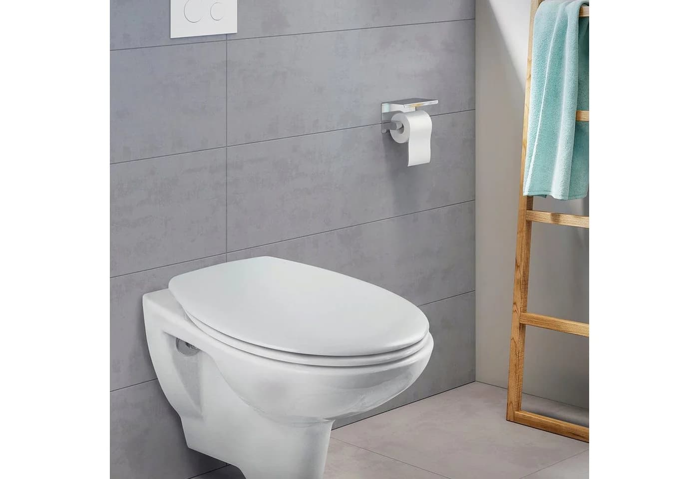 CORNAT WC-Sitz Flaches Design Pflegeleichter Duroplast Quick up & Clean Funktion Absenkautomatik