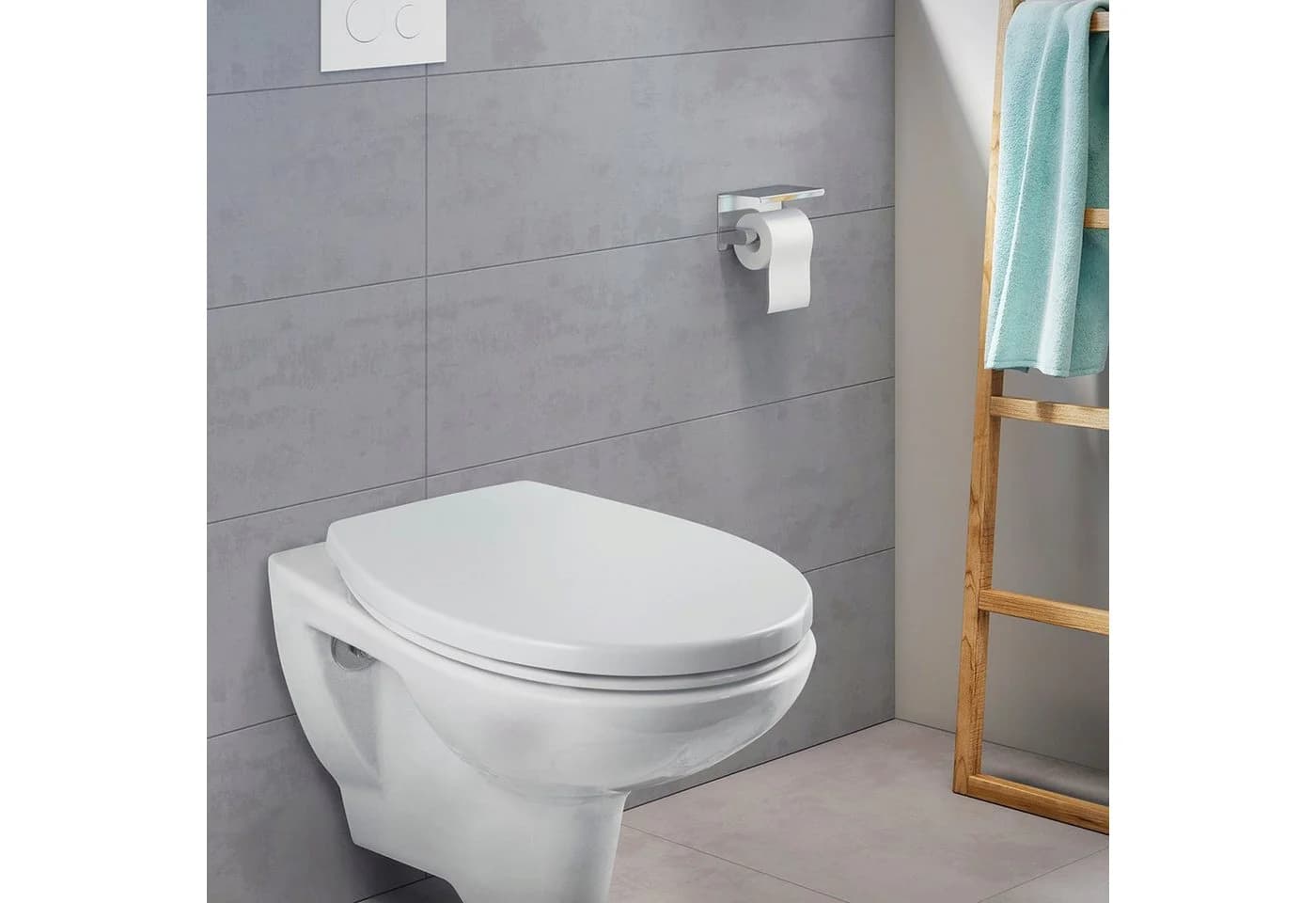 CORNAT WC-Sitz Flaches Design Pflegeleichter Duroplast Quick up, Clean Funktion Absenkautomatik Montage von oben