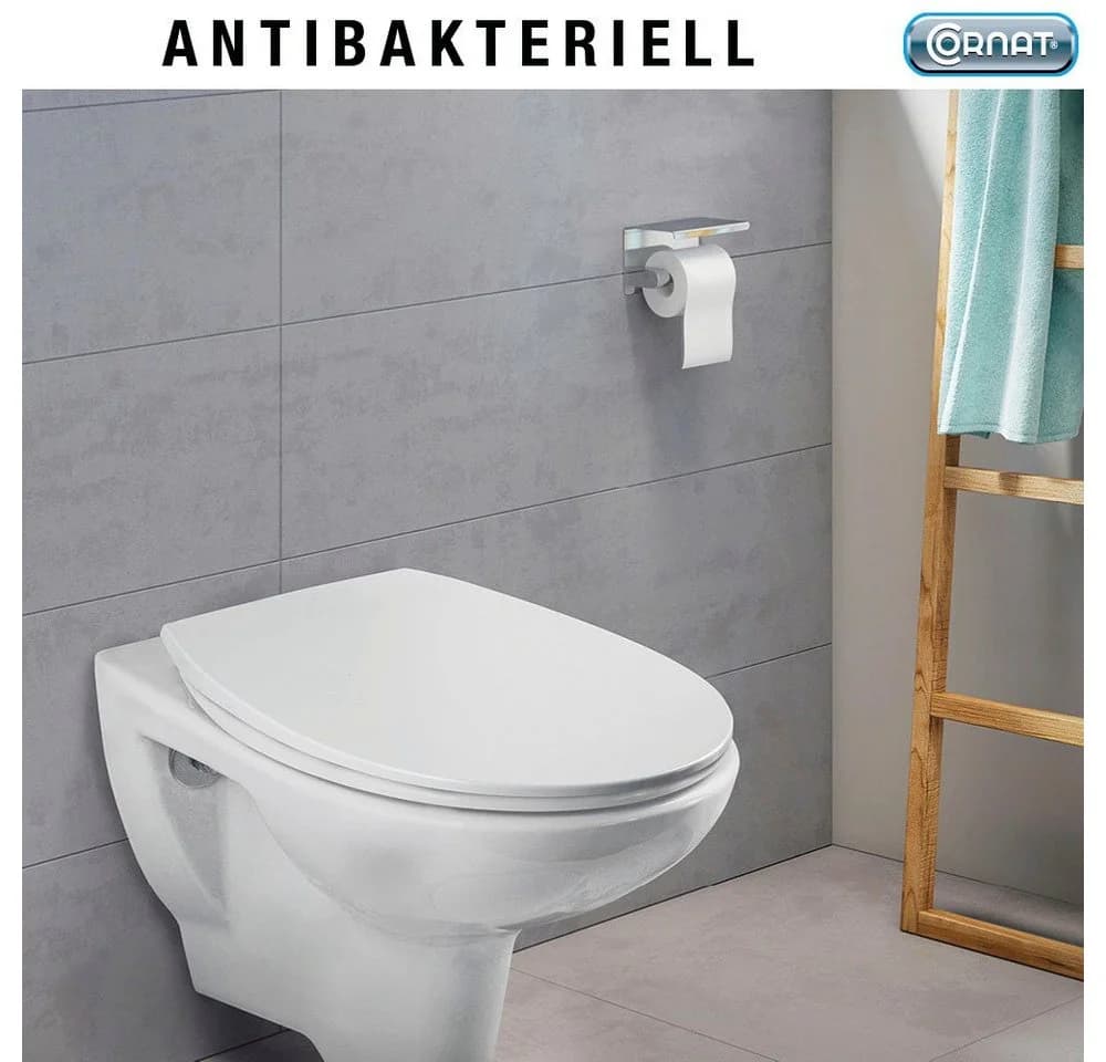 CORNAT WC-Sitz Superflaches Design Duroplast Quick up Weiß